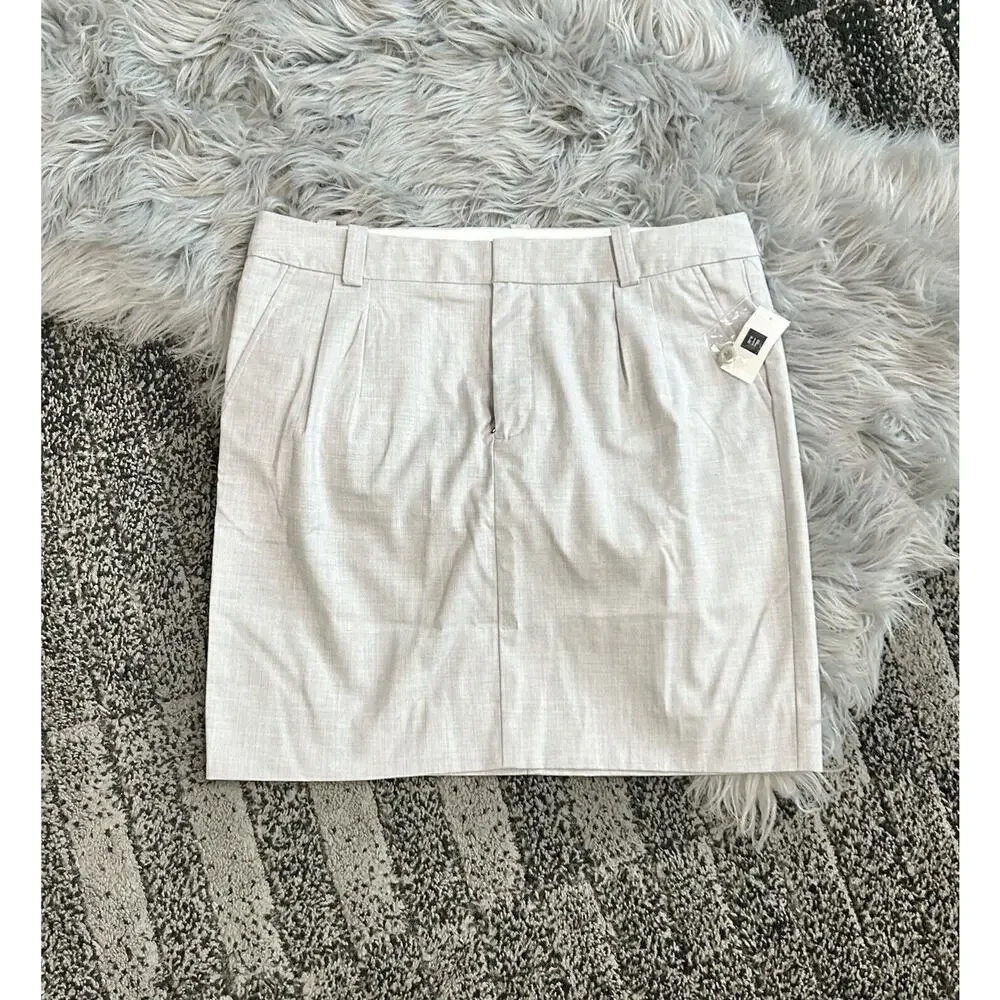 Gap Womens Skirt Gray Pencil Straight High Rise Light Wash Stretch Career Size 6